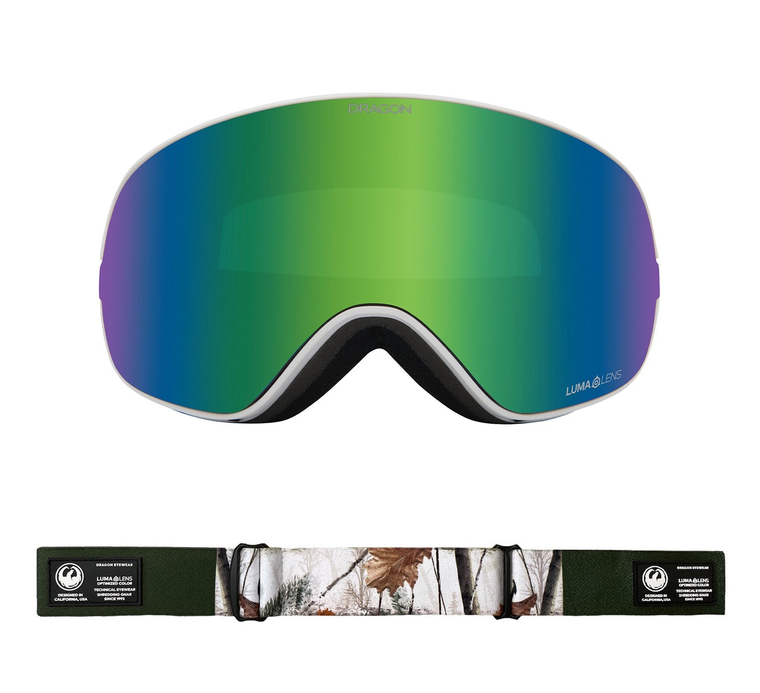X2s - Alpine Camo with Lumalens Green Ionized & Lumalens Amber Lens