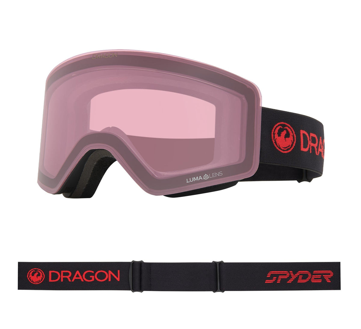 R1 OTG - Black Red Spyder Collab with Lumalens Red Ionized & Lumalens Light Rose Lens